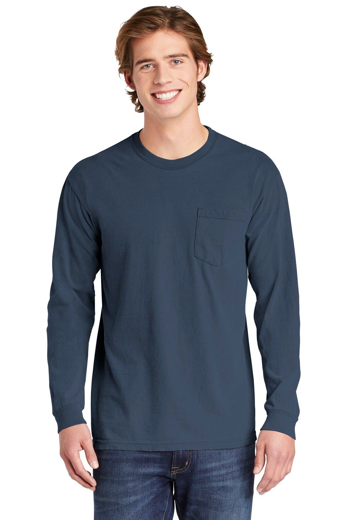 Comfort Colors Men's Heavyweight Ring Spun Long Sleeve Pocket Tee. 4410 Comfort Colors