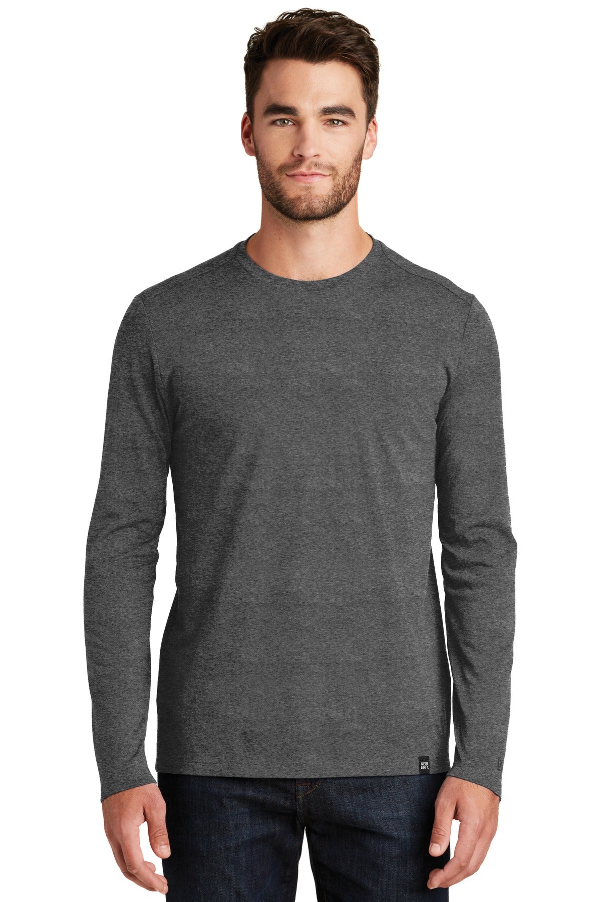 New Era Men's Heritage Blend Long Sleeve Crew Tee. NEA102 New Era