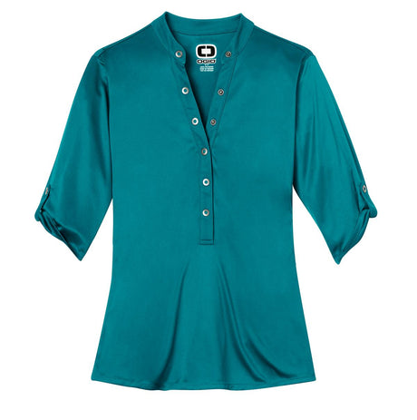 OGIO Women's Crush Henley. LOG111 OGIO