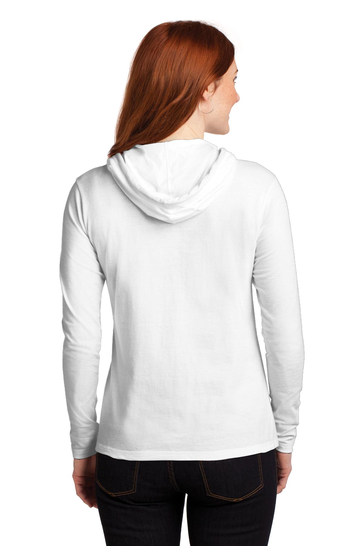 Anvil Women's   100% Combed Ring Spun Cotton Long Sleeve Hooded T-Shirt-2