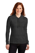 Anvil Women's   100% Combed Ring Spun Cotton Long Sleeve Hooded T-Shirt-1