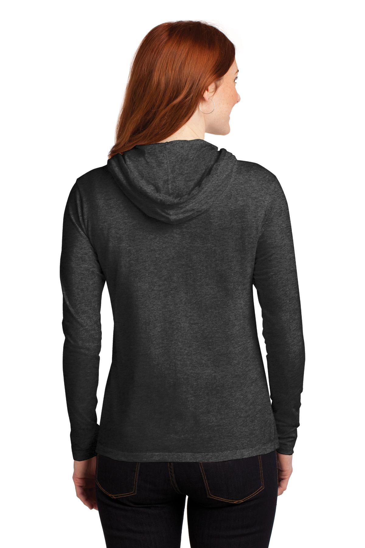 Anvil Women's   100% Combed Ring Spun Cotton Long Sleeve Hooded T-Shirt-2
