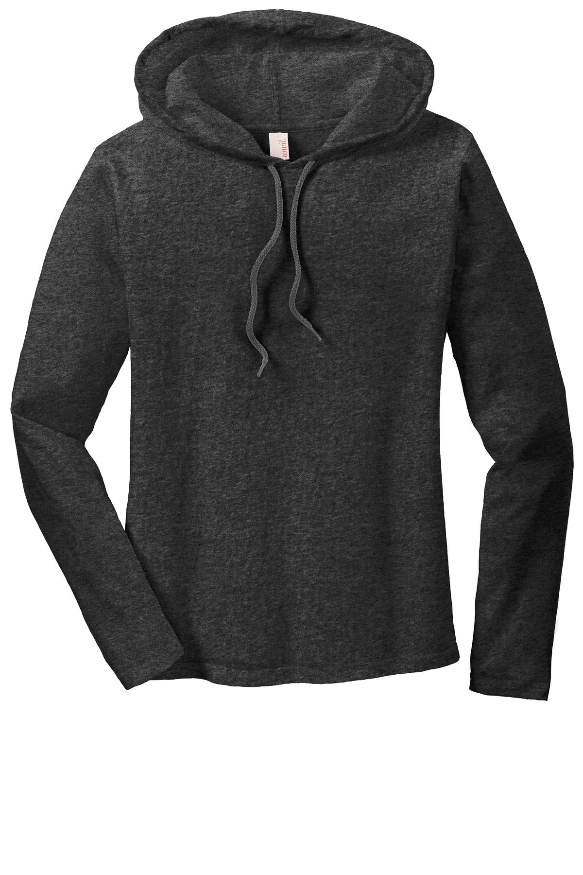 Anvil Women's   100% Combed Ring Spun Cotton Long Sleeve Hooded T-Shirt-3