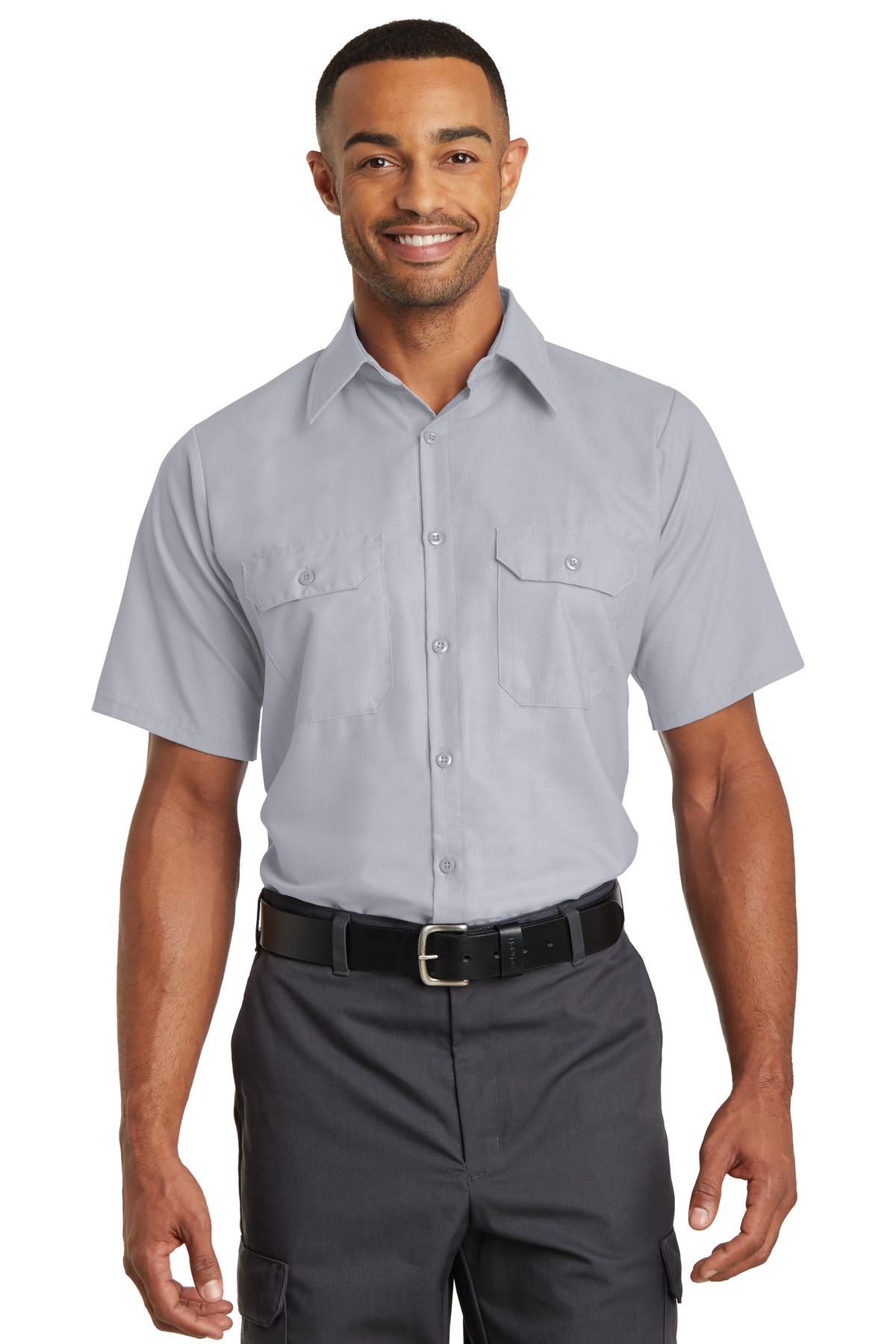 Red Kap Men's Ripstop Short Sleeve Work Shirt. SY60 Red Kap