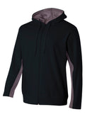A4 Mens Full Zip Color Block Fleece Hoodie A4