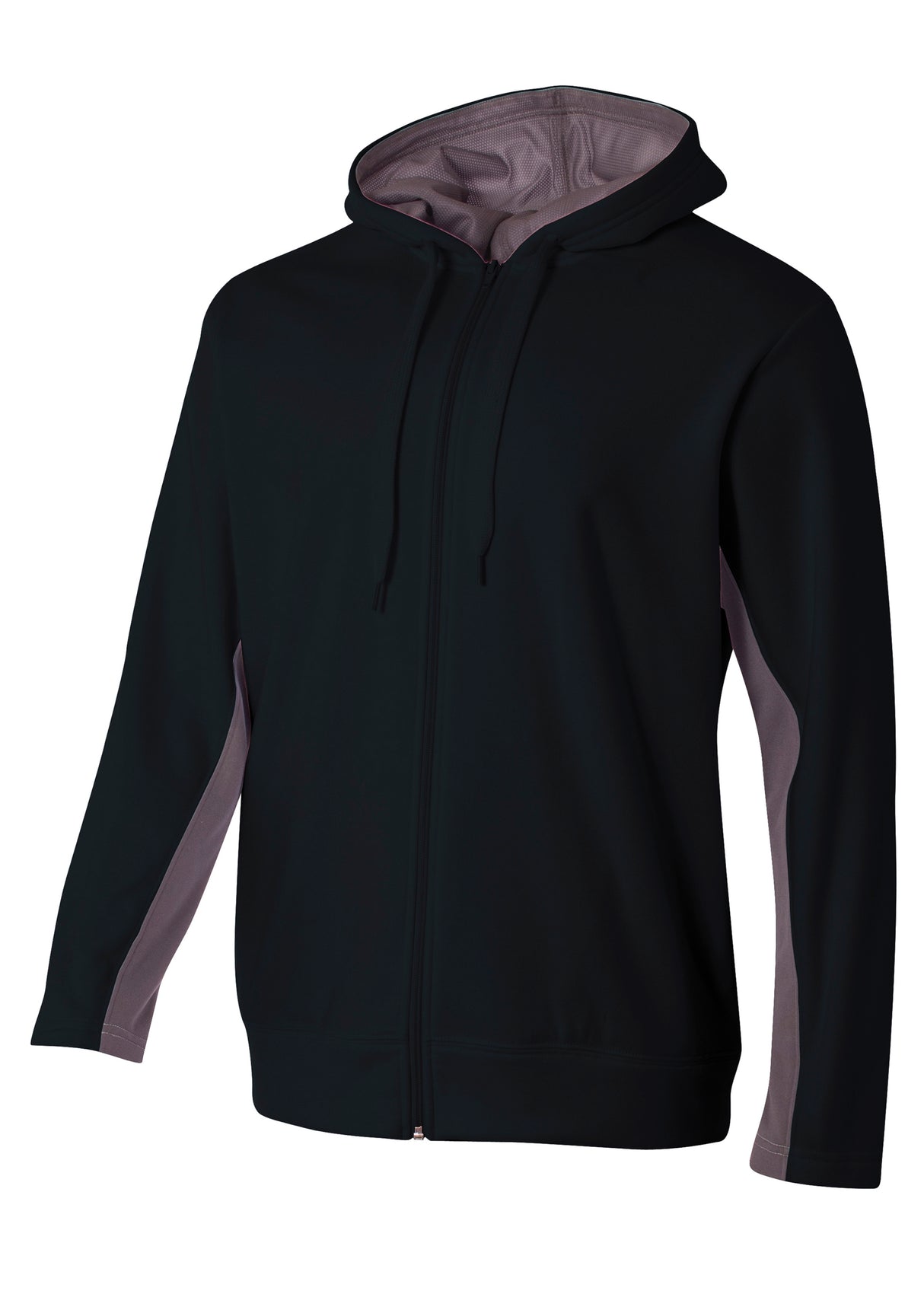 A4 Mens Full Zip Color Block Fleece Hoodie A4