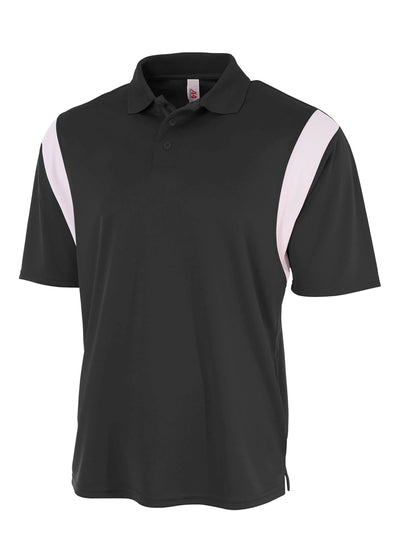A4 Mens Color Block Polo with Knit Color