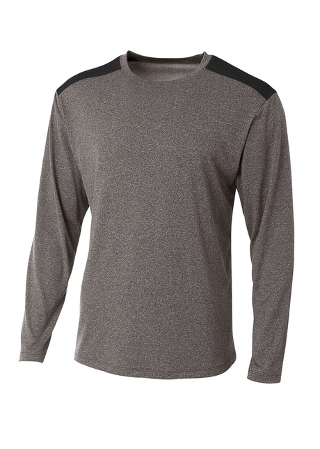 A4 Mens Tourney Heather Long Sleeve Tee A4