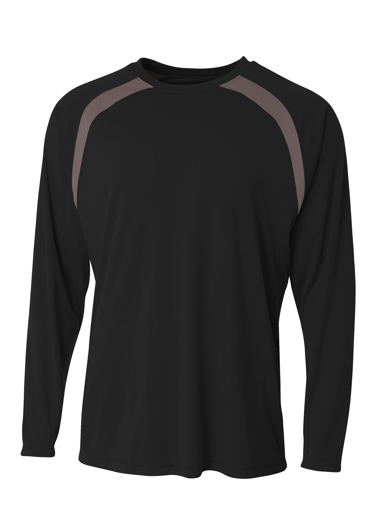 A4 Mens Spartan Long Sleeve Color Block Crew A4