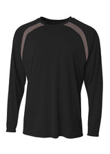 A4 Mens Spartan Long Sleeve Color Block Crew A4