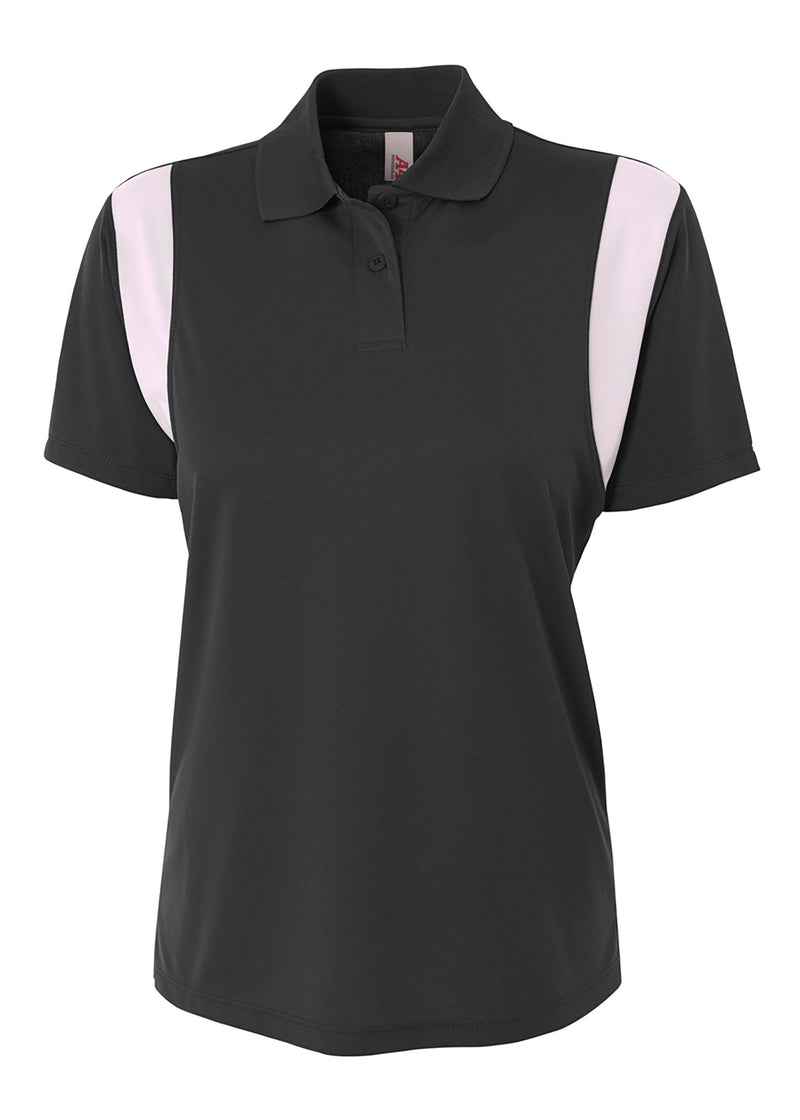 A4 Womens Color Block Polo with Knit Color