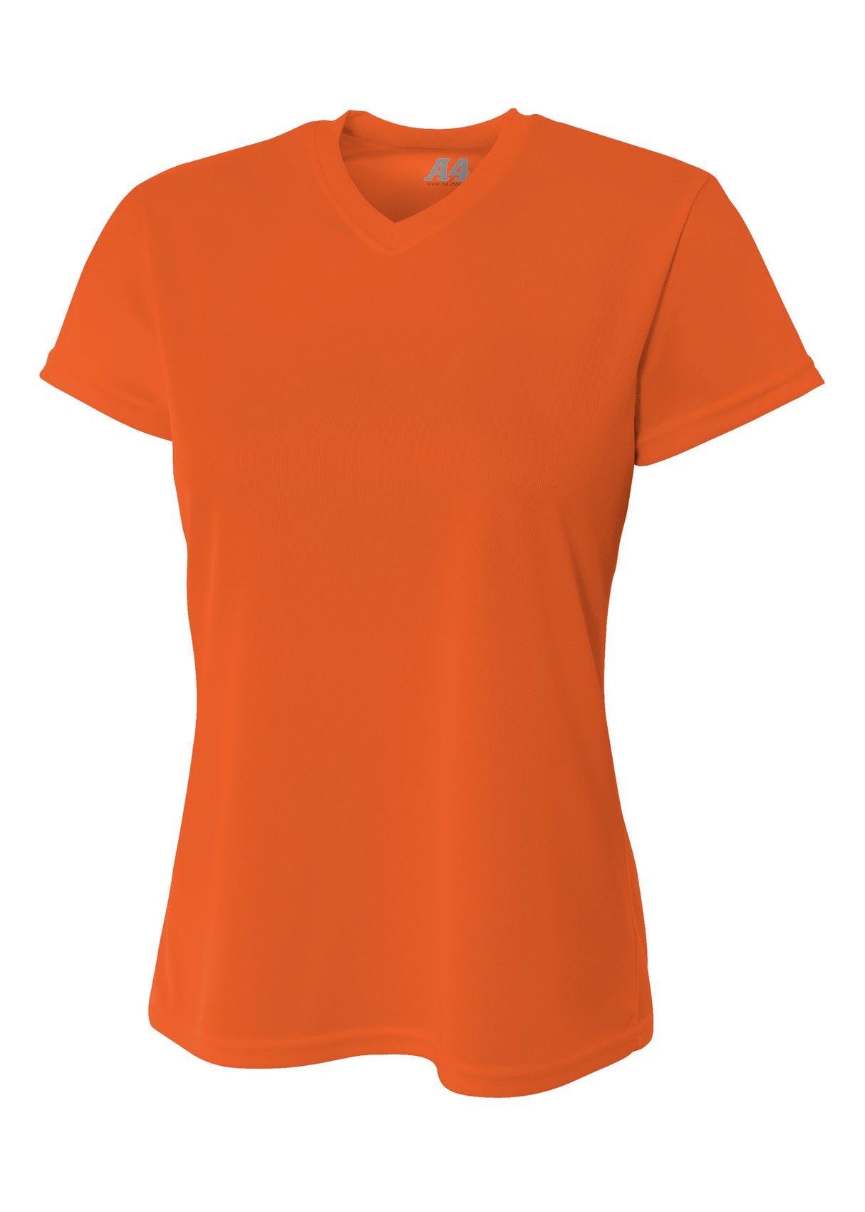 A4 Womens Short Sleeve V-Neck Bird's Eye Mesh Tee A4