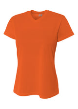 A4 Womens Short Sleeve V-Neck Bird's Eye Mesh Tee A4