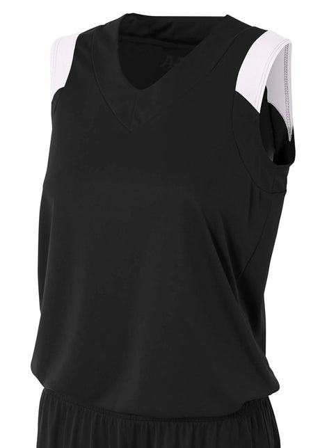 A4 Womens Moisture Management V-Neck Muscle A4