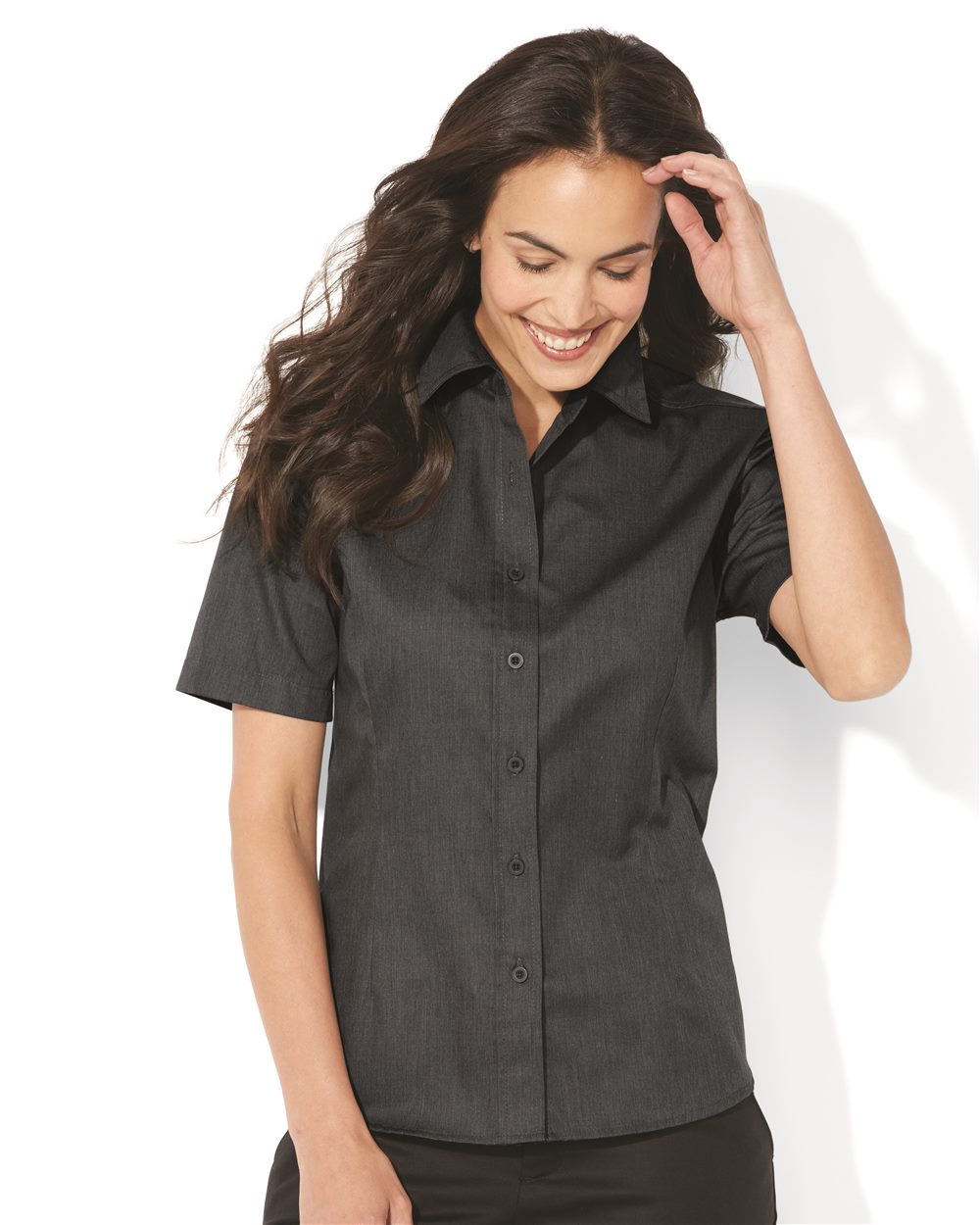 FeatherLite Women's Short Sleeve Stain-Resistant Tapered Twill Shirt FeatherLite