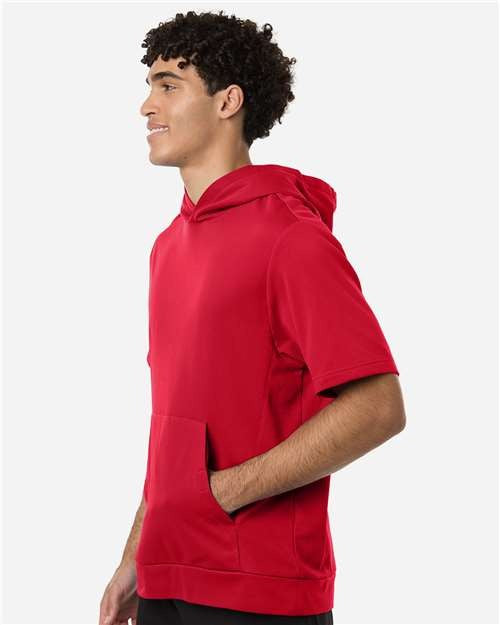 Team 365 Men's Squad Tech Fleece Hooded Short-Sleeve Sweatshirt-4