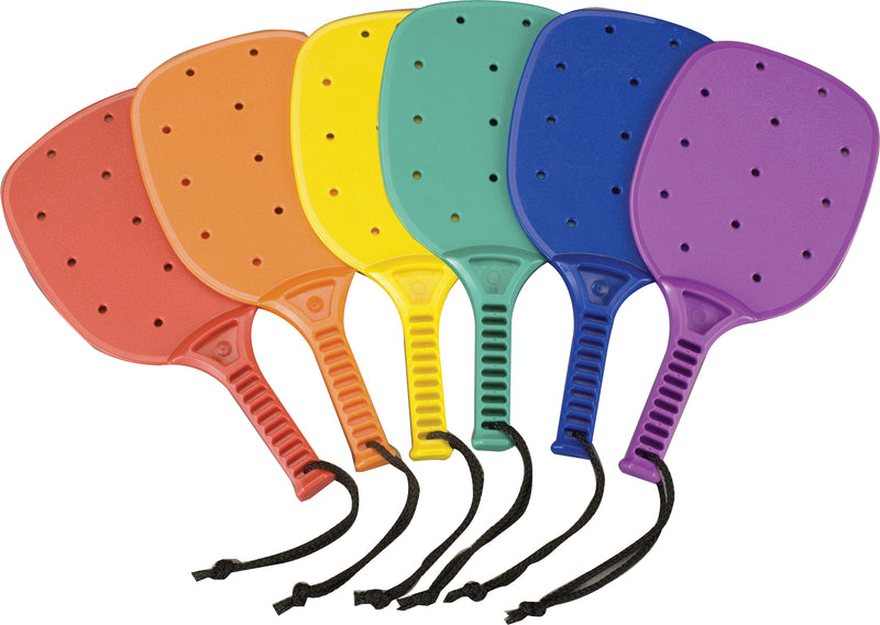 Champion Sports Plastic Paddleball Racket Set - Set of 6