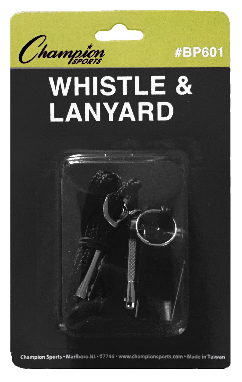 Champion Sports Plastic Whistle & Lanyard