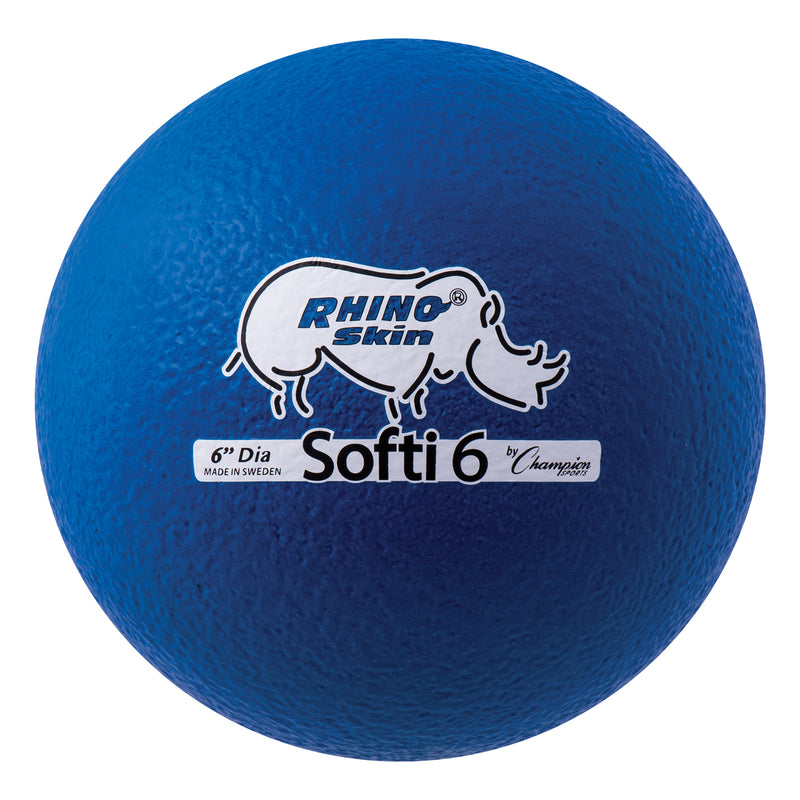 Champion Sports 6 Inch Rhino Skin Low Bounce Softi Foam Ball Blue