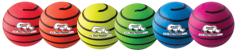 Champion Sports 6.3 Inch Rhino Skin Medium Bounce Neon Swirl Ball Set