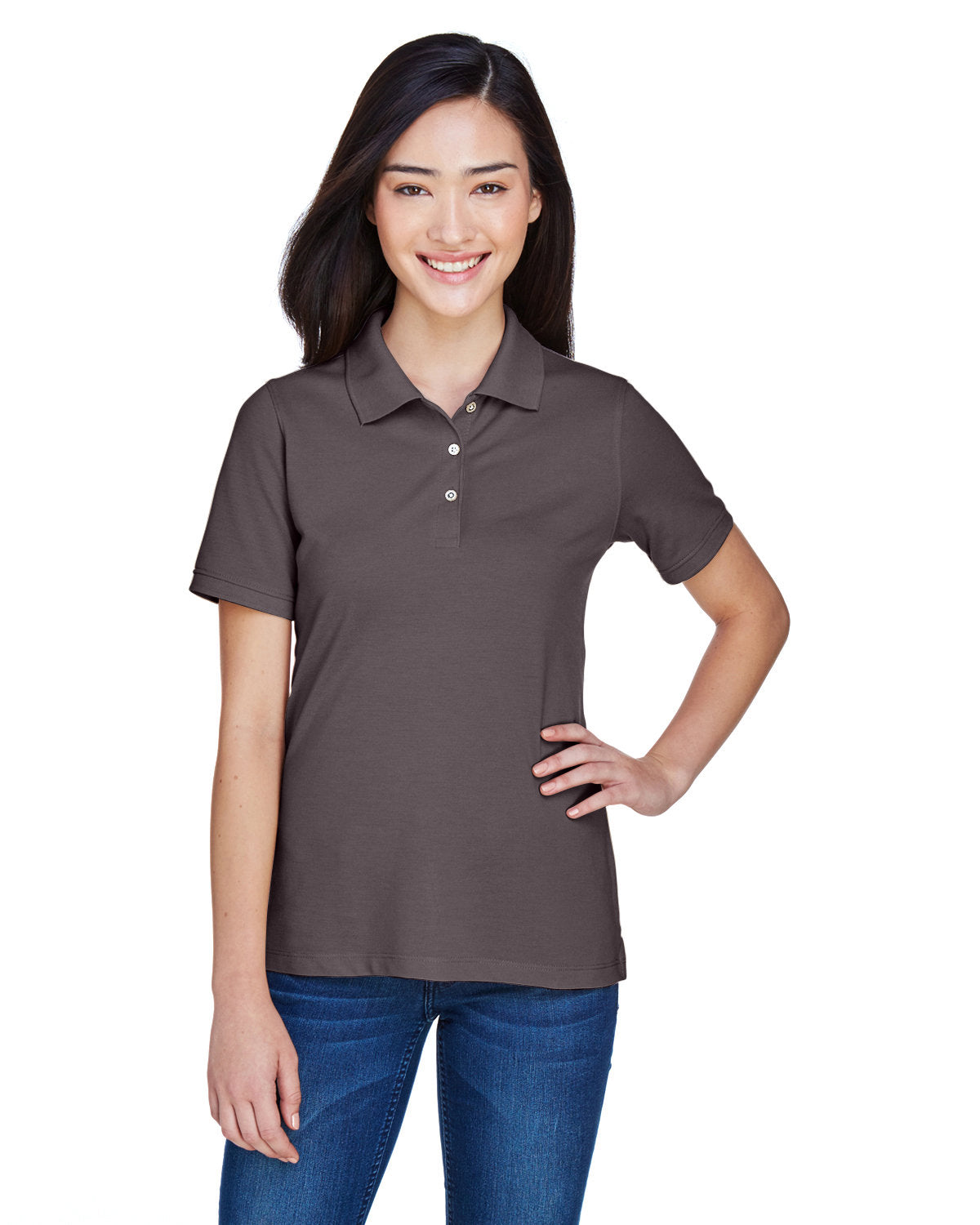 Harriton Ladies' 5.6 oz. Easy Blend Polo