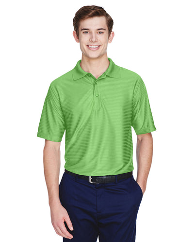 UltraClub Men's Cool & Dry Elite Tonal Stripe Performance Polo