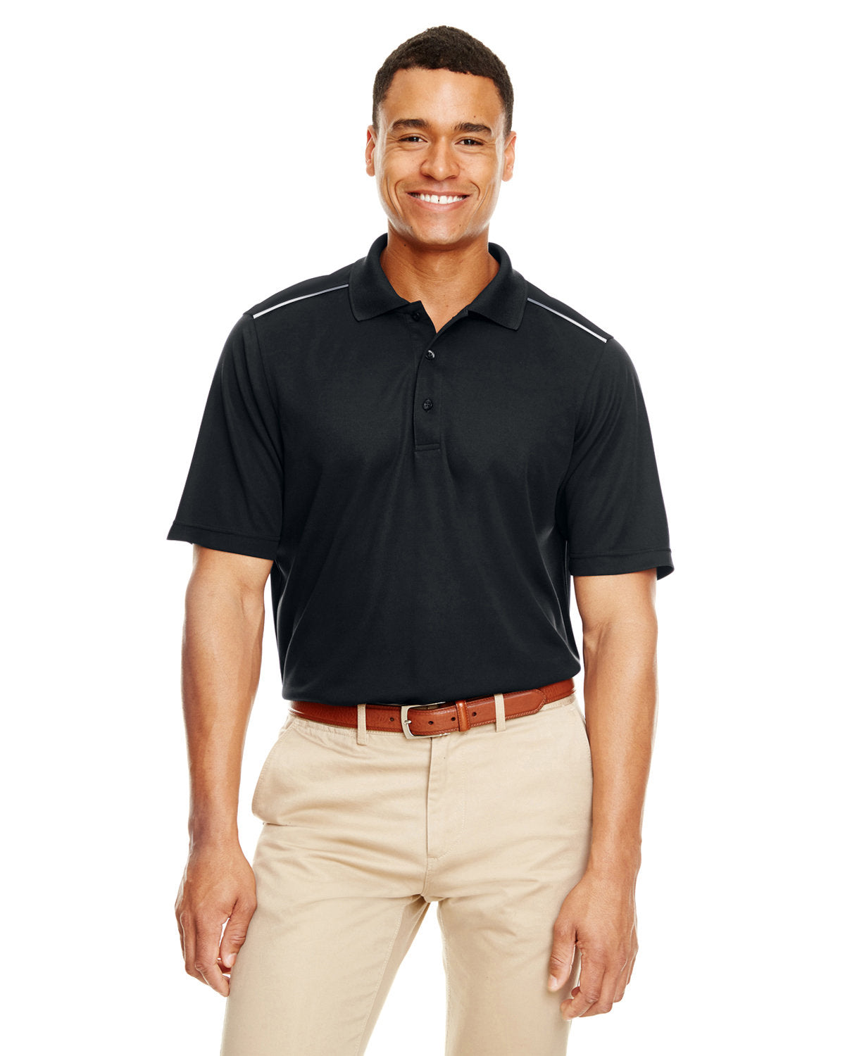 CORE365 Men's Radiant Performance Piqué Polo with Reflective Piping CORE365