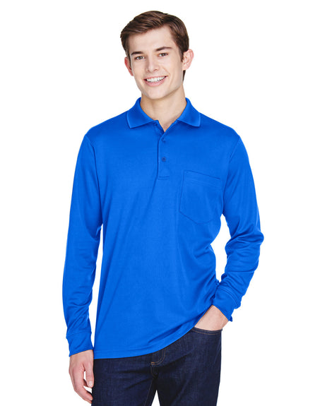 CORE365 Adult Pinnacle Performance Long-Sleeve Piqué Polo with Pocket CORE365
