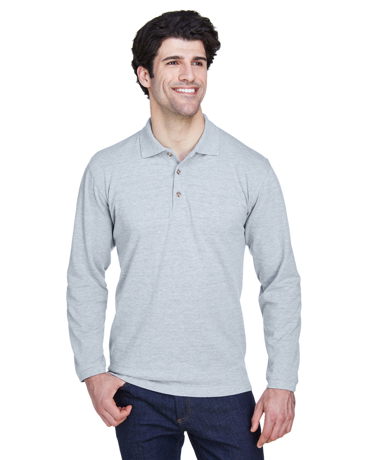 UltraClub Adult Long-Sleeve Classic Piqué Polo UltraClub