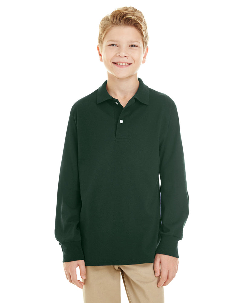 Jerzees Youth SpotShield™ Long-Sleeve Jersey Polo