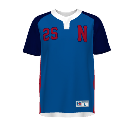 Russell Youth Sublimated Baseline Two-Button Baseball Jersey Team Baseball Jerseys