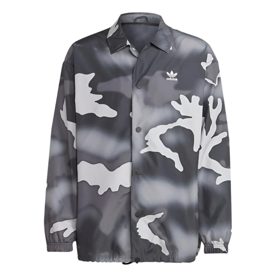 adidas Men's Black Graphic Camo Coach Jacket adidas