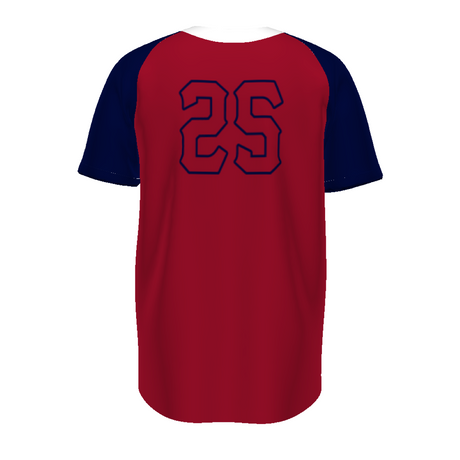 Russell Youth Sublimated Baseline Two-Button Baseball Jersey Team Baseball Jerseys