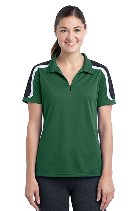 Sport-Tek Women's Tricolor Shoulder Micropique Sport-Wick Polo LST658 Womens Apparel Shirts & Tops
