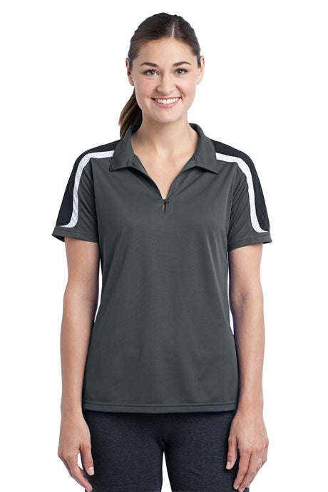 Sport-Tek Women's Tricolor Shoulder Micropique Sport-Wick Polo LST658 Womens Apparel Shirts & Tops