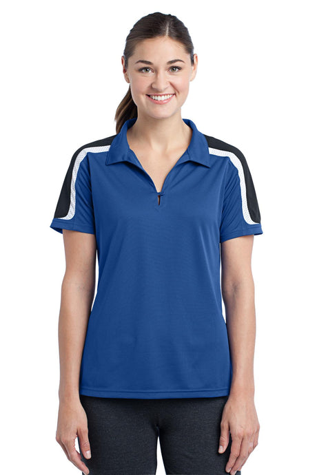 Sport-Tek Women's Tricolor Shoulder Micropique Sport-Wick Polo LST658 Womens Apparel Shirts & Tops