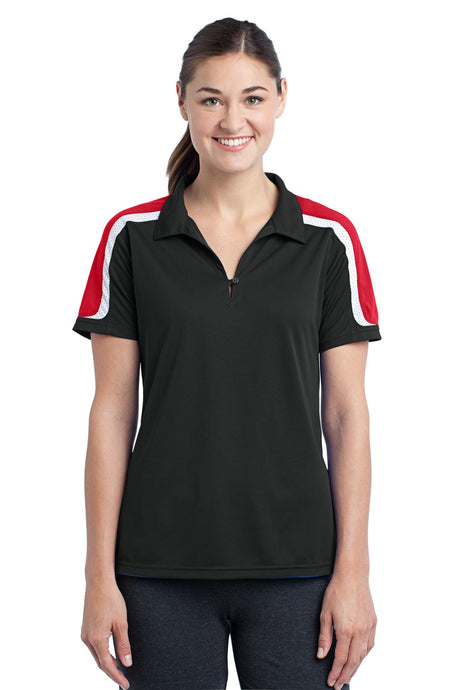 Sport-Tek Women's Tricolor Shoulder Micropique Sport-Wick Polo LST658 Womens Apparel Shirts & Tops