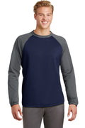 Sport-Tek Men's   Sport-Wick   Raglan Colorblock Fleece Crewneck