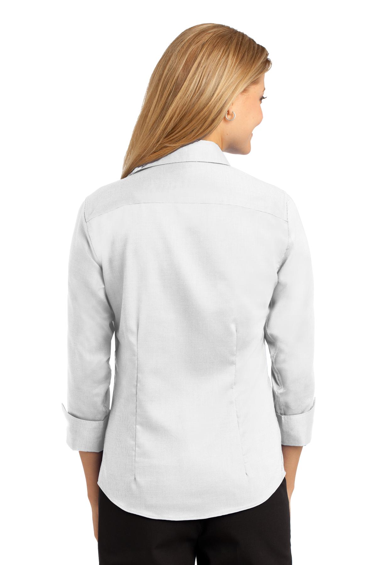 Red House Women's 3/4-Sleeve Nailhead Non-Iron Shirt. RH69 Red House