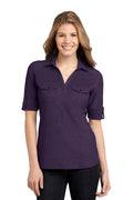 Port Authority Women's   Oxford Pique Double Pocket Polo