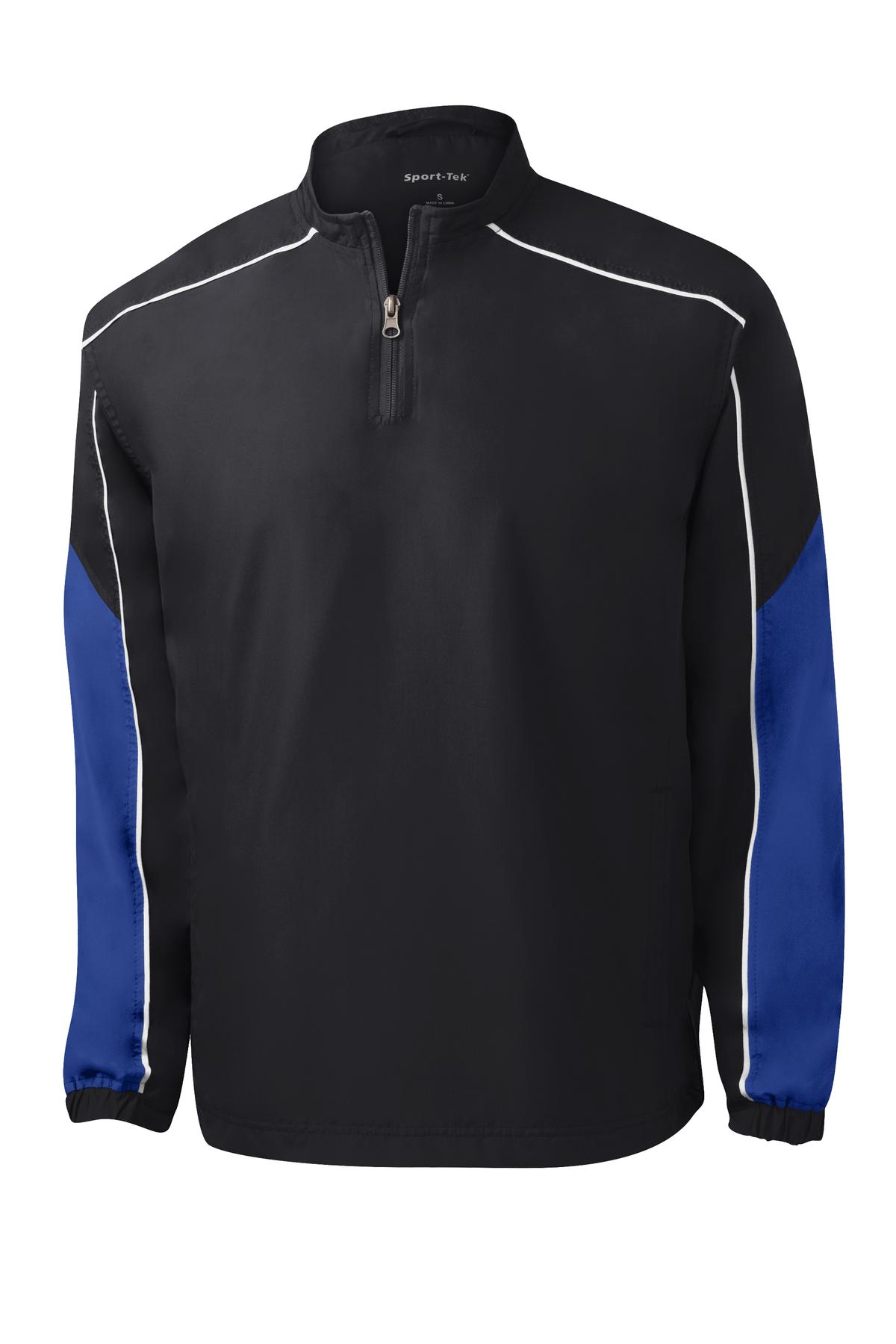 Sport-Tek Men's Piped Colorblock 1/4-Zip Wind Shirt. JST64