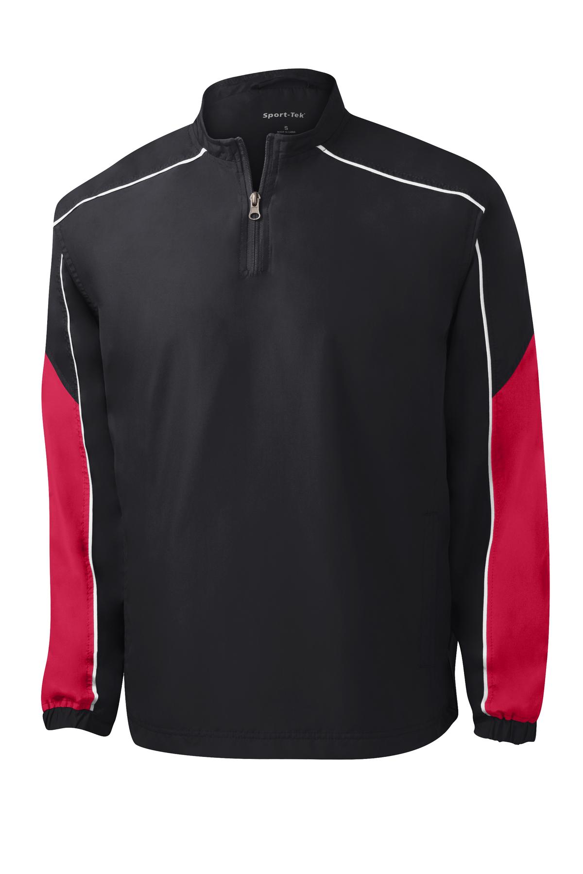 Sport-Tek Men's Piped Colorblock 1/4-Zip Wind Shirt. JST64