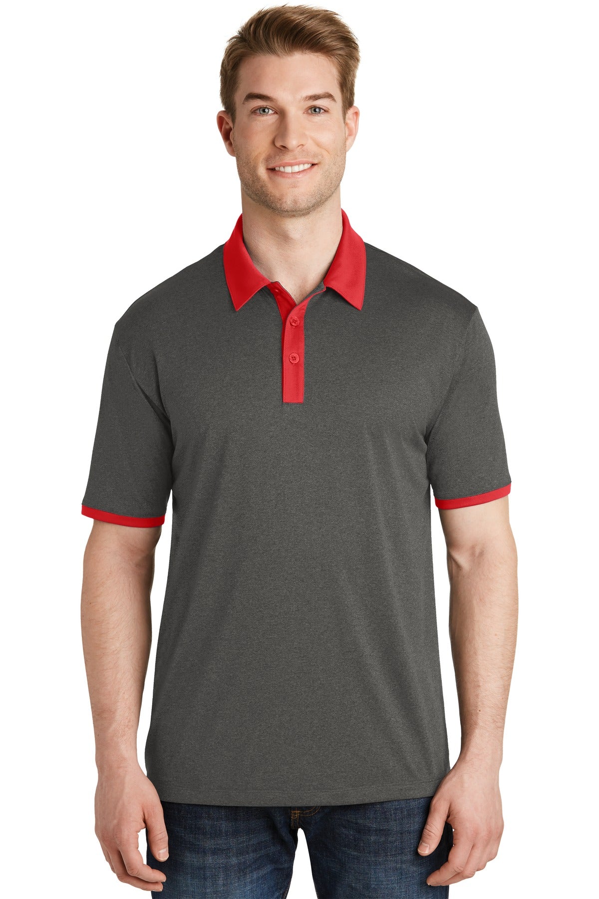 Sport-Tek Men's   Heather Contender   Contrast Polo