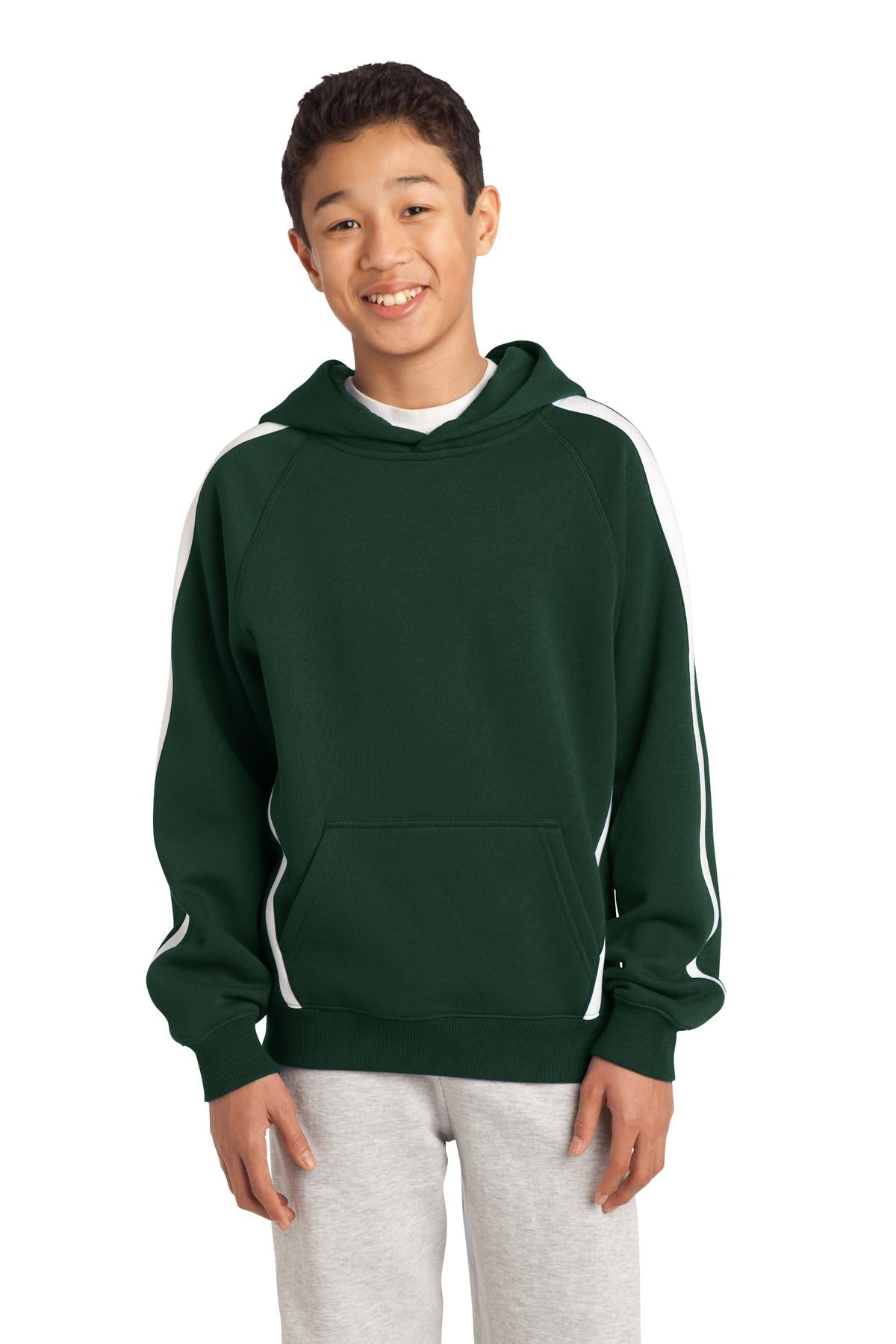 Sport-Tek Youth   Sleeve Stripe Pullover Hooded Sweatshirt-1
