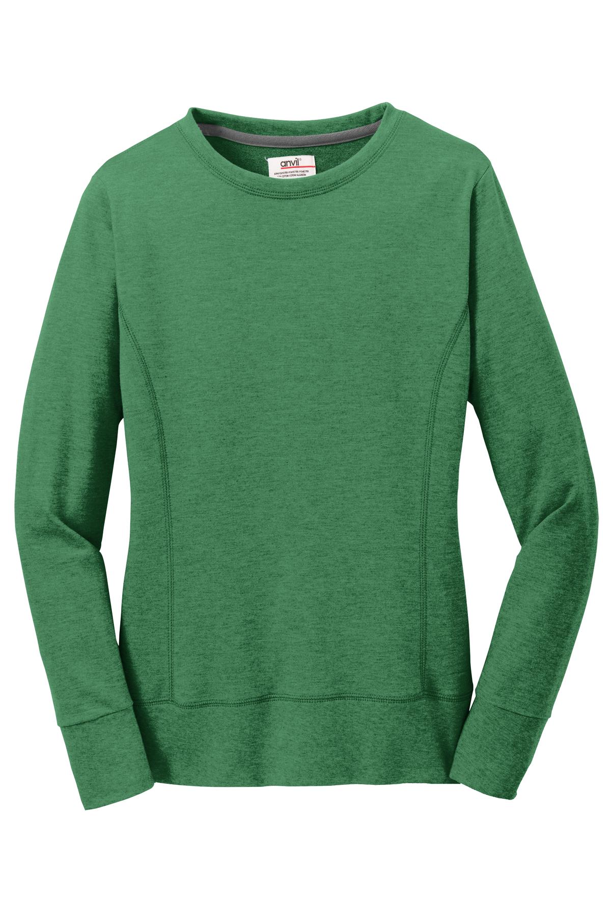Anvil Women's   French Terry Crewneck Sweatshirt-3