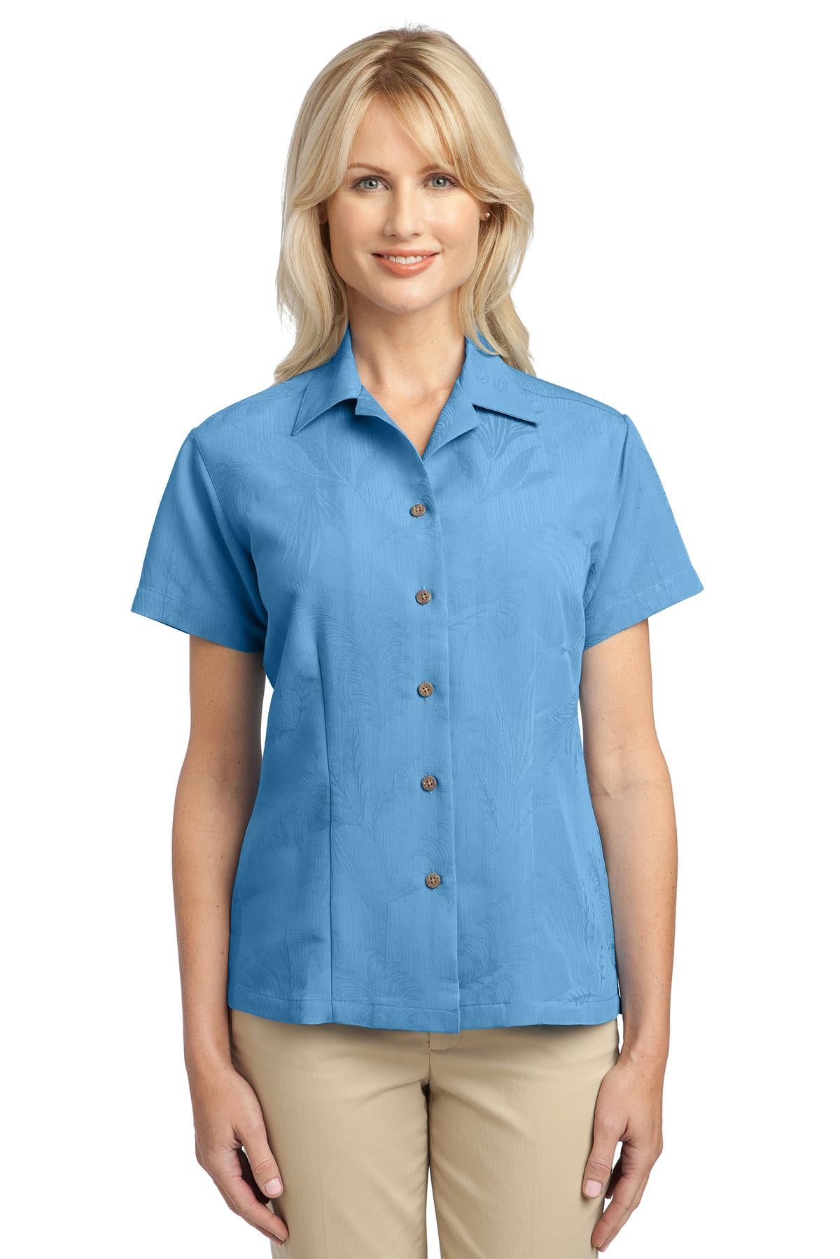Port Authority Women's   Patterned Easy Care Camp Shirt