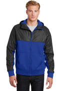 Sport-Tek Men's   Embossed Hybrid Full-Zip Hooded Jacket