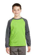 Sport-Tek ®  Youth Sport-Wick ®  Raglan Colorblock Fleece Crewneck