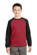 Sport-Tek ®  Youth Sport-Wick ®  Raglan Colorblock Fleece Crewneck