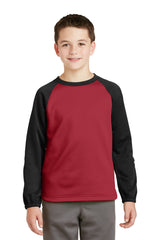 Sport-Tek ®  Youth Sport-Wick ®  Raglan Colorblock Fleece Crewneck